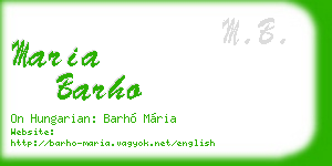 maria barho business card