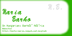 maria barho business card